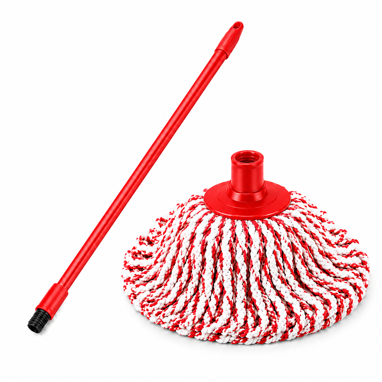 Crown Brushes Microfiber Round Spin Mop - Red Edition